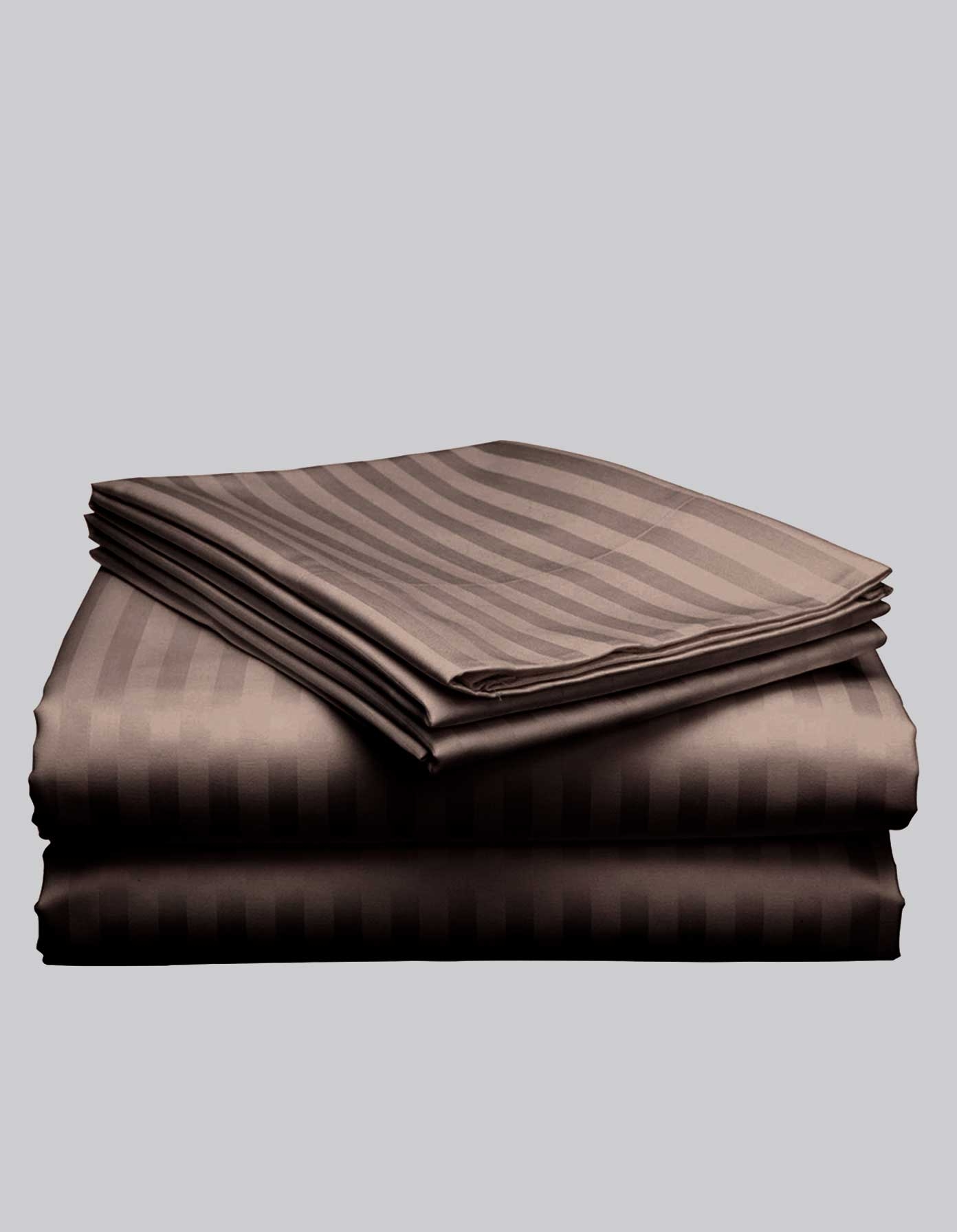 Flat Striped Set Polycotton - Cafe  color