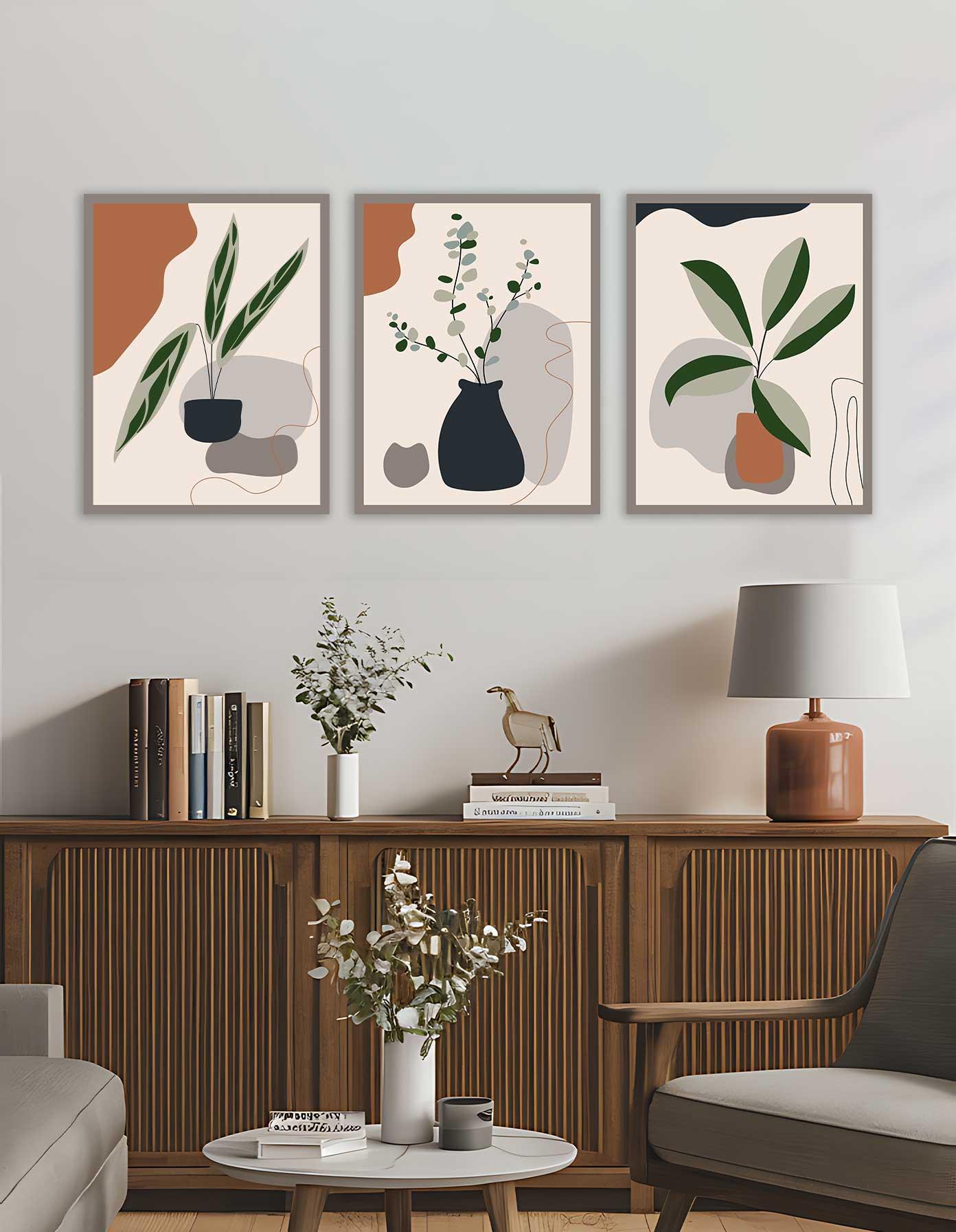 طقم تابلوهات حائط تجريدية – 3008