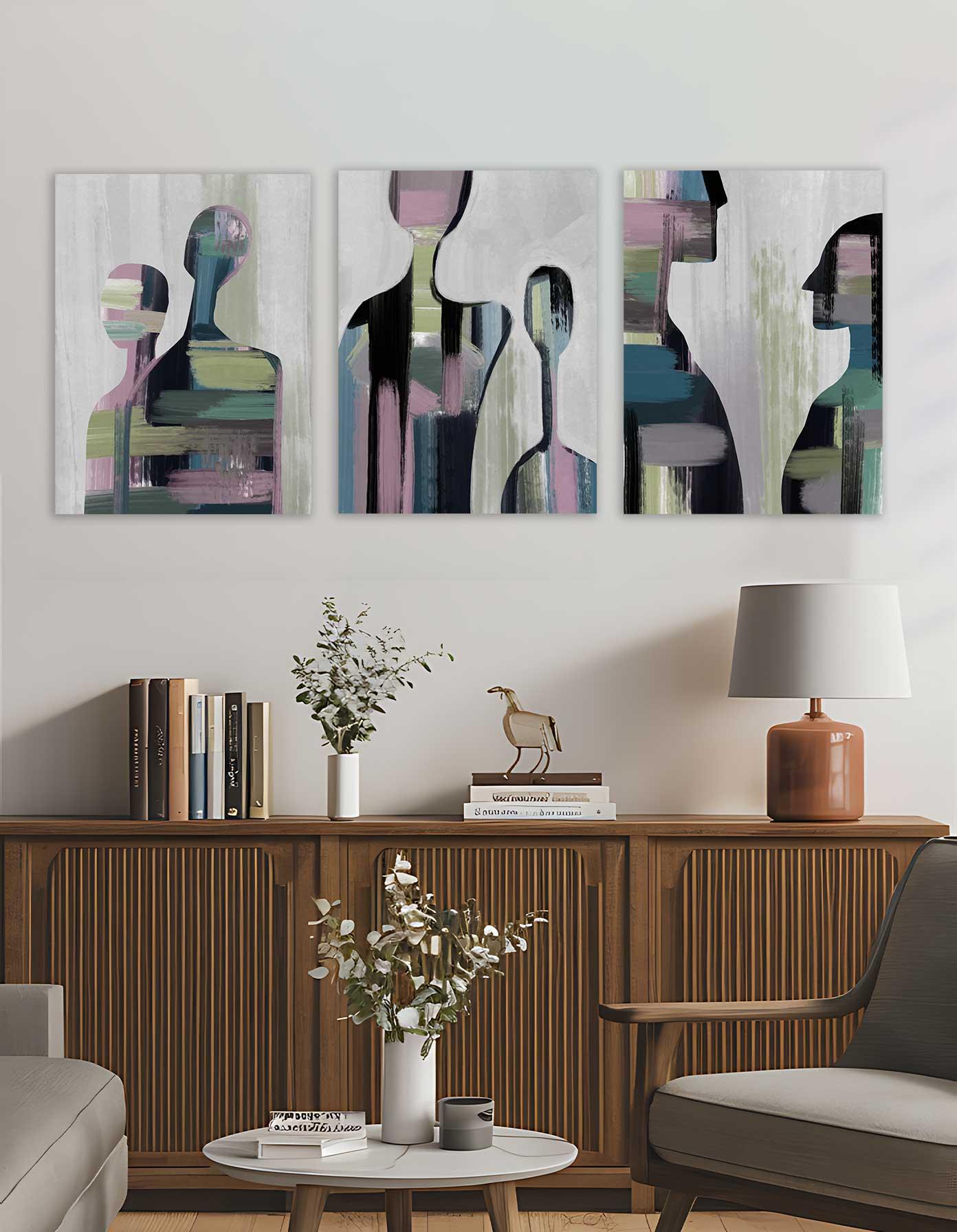 طقم تابلوهات حائط تجريدية – 3011