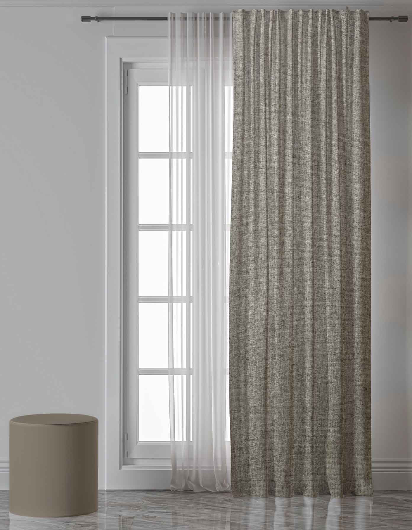 Oslo Curtain – with Back Tape – Café