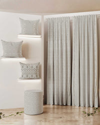 Curtain & Cushion Set 003 — Printed Curtain 270×275 cm with 3 Cushions & Pouf - 2