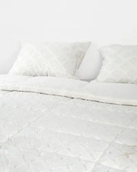 Snow Feather Comforter | Delicate Textured Luxury Bedding - 1