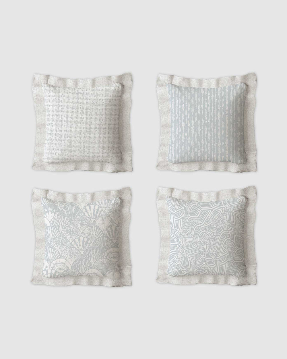 Ruffles Cushion Set | Textured Ruffle Design 50×50 cm