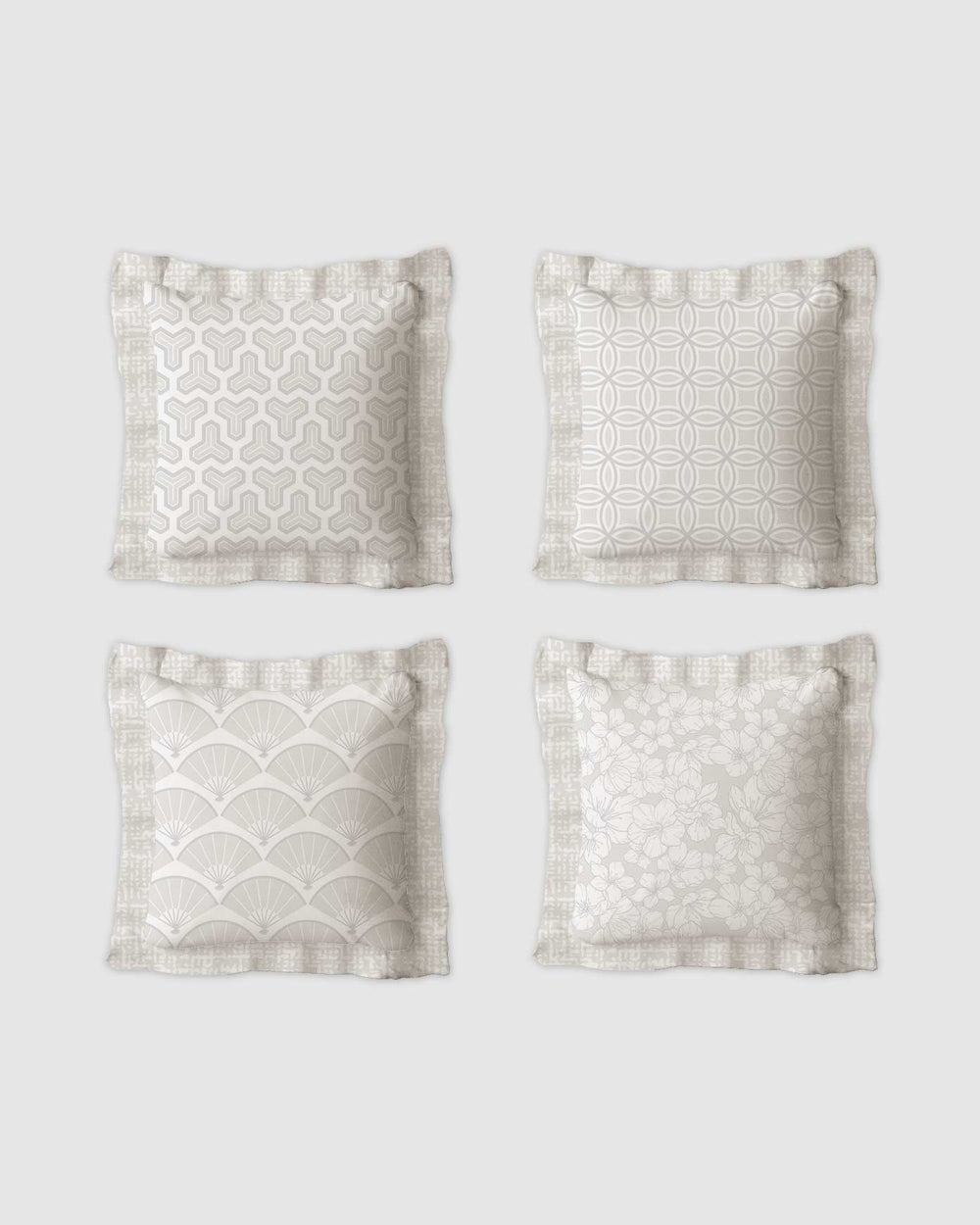 Ruffles Cushion Set | Textured Ruffle Design 50×50 cm