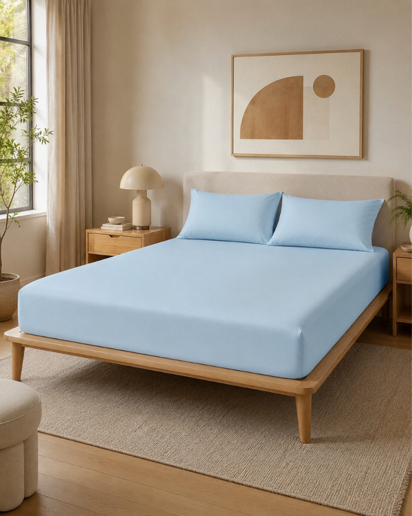 Plain Fitted Sheet 120×200 cm 21007 — Soft Microfiber Sheet