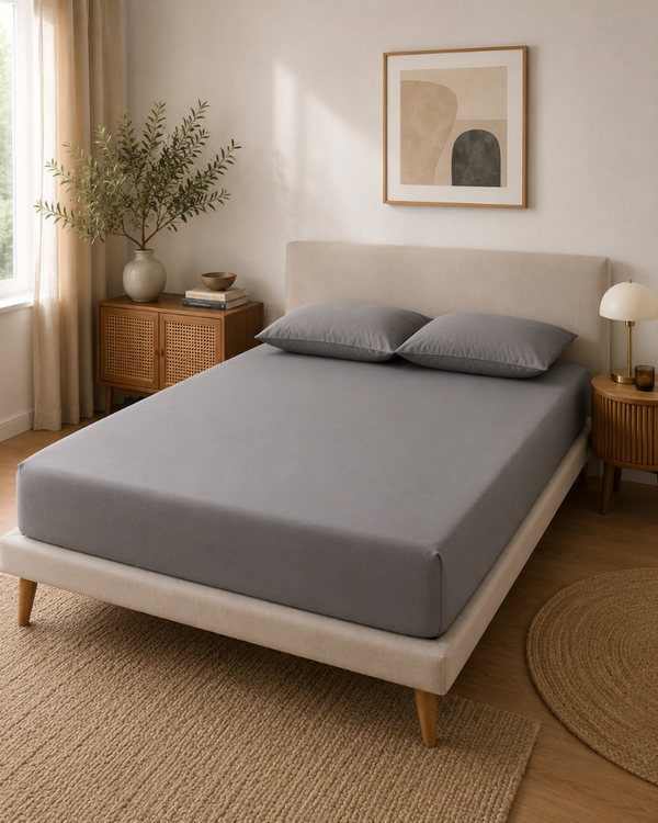 Plain Fitted Sheet 120×200 cm 21008 — Soft Microfiber Sheet